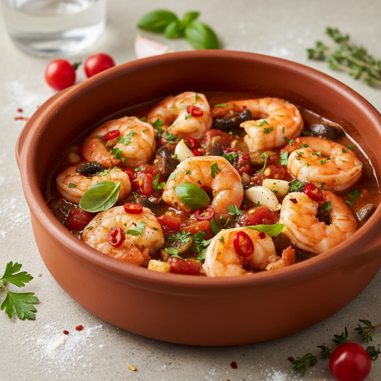 Recette Crevettes chasseur aux tomates au Cookeo - Plat principal Française - Photo du plat prêt à déguster