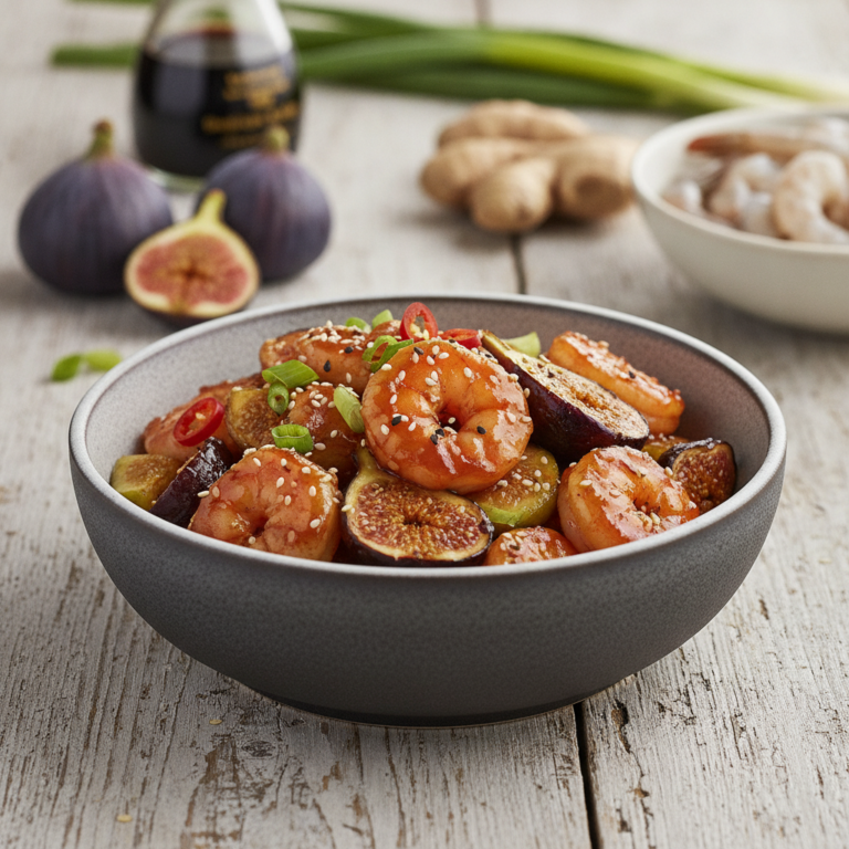 Recette Crevettes teriyaki aux figues au Cookeo - Plat principal Japonaise - Photo du plat prêt à déguster