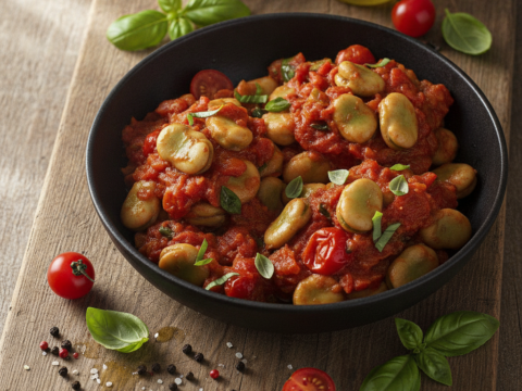 Recette Fèves à la tomate et basilic au Cookeo - Plat principal Française - Photo du plat prêt à déguster