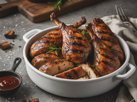 Recette Lapin grillé barbecue au Cookeo - Plat principal Française - Photo du plat prêt à déguster