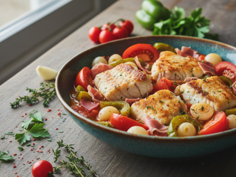 Recette Merlu Basquaise au Cookeo - Plat principal Française - Photo du plat prêt à déguster