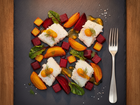 Recette Merlu aux betteraves au Cookeo - Plat principal Française - Photo du plat prêt à déguster