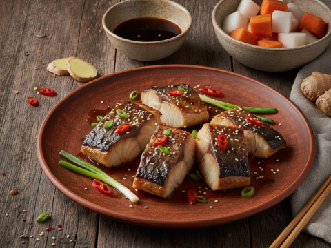 Recette Merlu teriyaki au Cookeo - Plat principal Japonaise - Photo du plat prêt à déguster