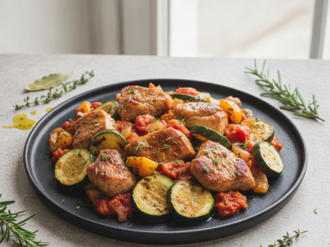 Recette Porc Niçois aux Courgettes au Cookeo - Plat principal Française - Photo du plat prêt à déguster