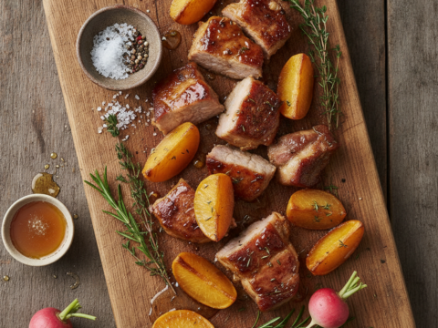 Recette Porc au miel aux navets au Cookeo - Plat principal Française - Photo du plat prêt à déguster