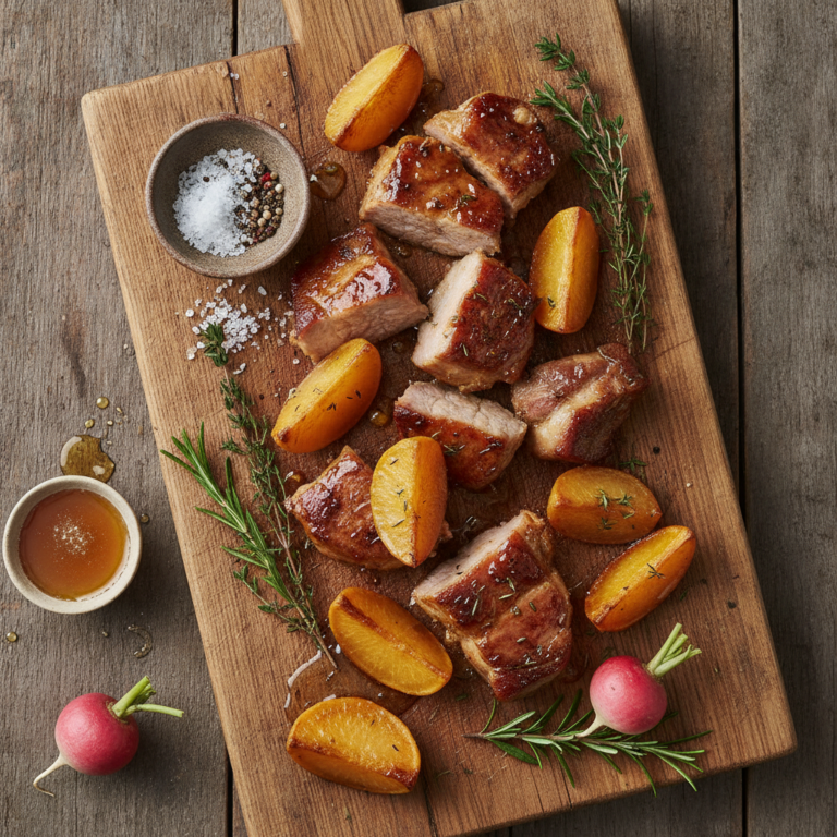 Recette Porc au miel aux navets au Cookeo - Plat principal Française - Photo du plat prêt à déguster