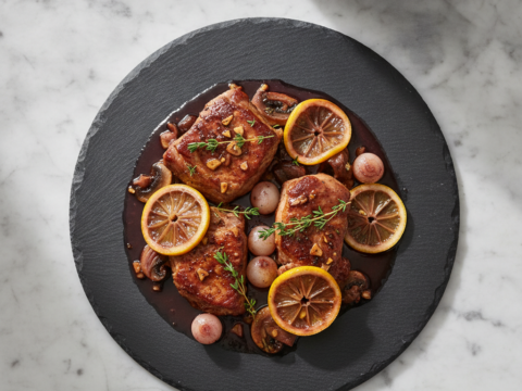 Recette Porc au vin rouge au citron au Cookeo - Plat principal Française - Photo du plat prêt à déguster