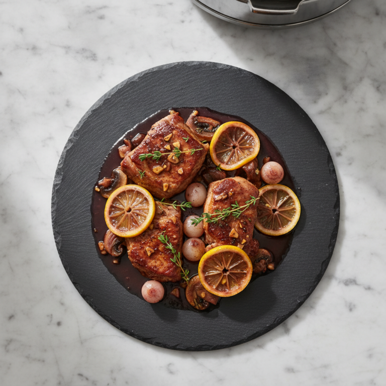 Recette Porc au vin rouge au citron au Cookeo - Plat principal Française - Photo du plat prêt à déguster