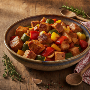 Porc basquaise aux courgettes – Recette Cookeo