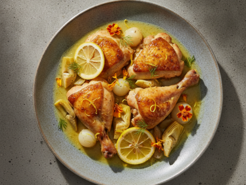 Recette Poulet Navarin au Citron au Cookeo - Plat principal Française - Photo du plat prêt à déguster
