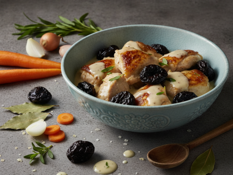 Recette Poulet blanquette aux pruneaux au Cookeo - Plat principal Française - Photo du plat prêt à déguster
