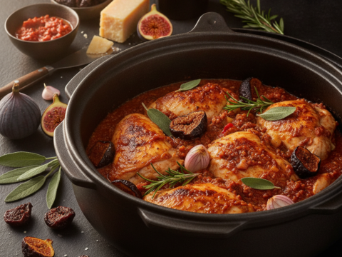 Recette Poulet bolognaise aux figues au Cookeo - Plat principal Française - Photo du plat prêt à déguster