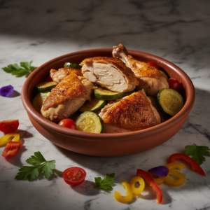 Poulet confit aux courgettes – Recette Cookeo