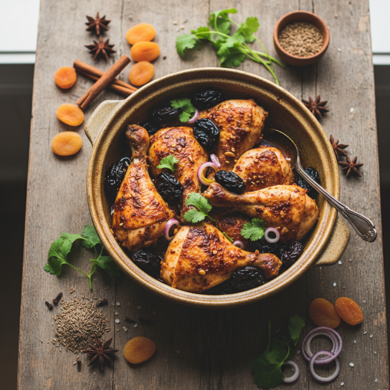 Recette Poulet épicé aux pruneaux au Cookeo - Plat principal Française - Photo du plat prêt à déguster