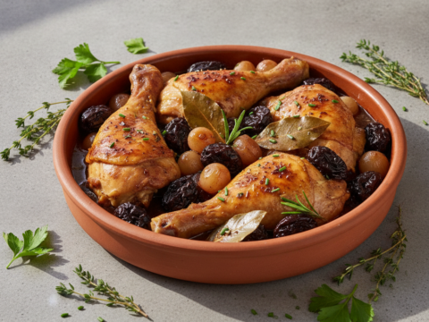 Recette Poulet marinière aux pruneaux au Cookeo - Plat principal Française - Photo du plat prêt à déguster