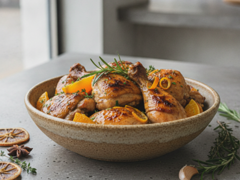 Recette Poulet poêlé à l'orange au Cookeo - Plat principal Française - Photo du plat prêt à déguster