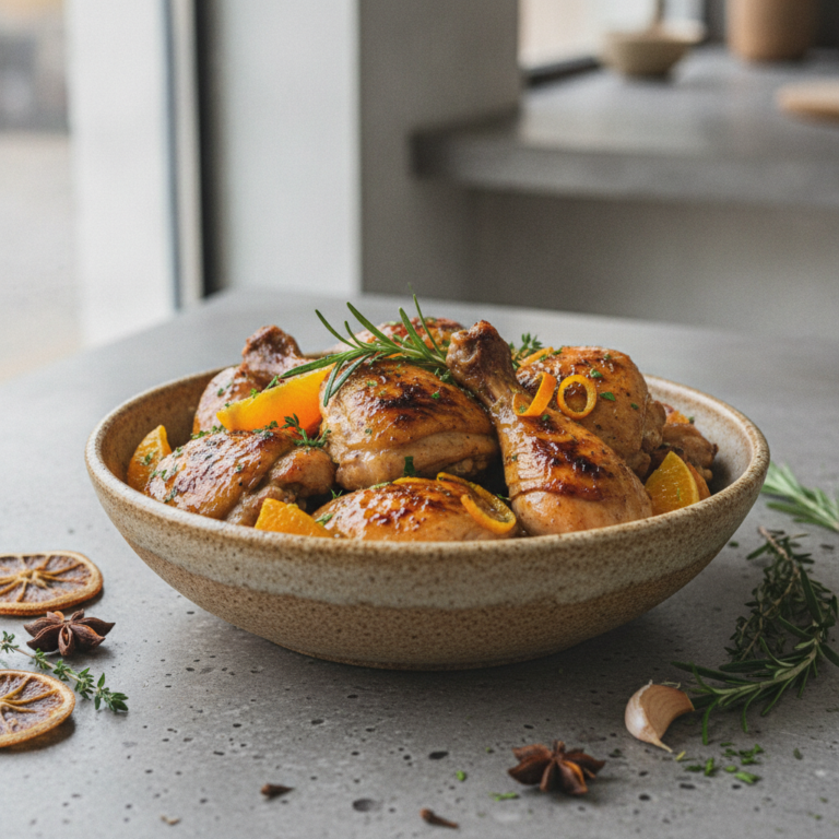 Recette Poulet poêlé à l'orange au Cookeo - Plat principal Française - Photo du plat prêt à déguster