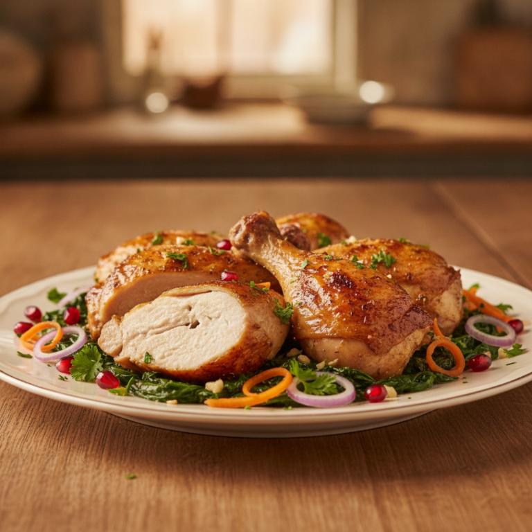Recette Poulet rôti aux épinards au Cookeo - Plat principal Française - Photo du plat prêt à déguster