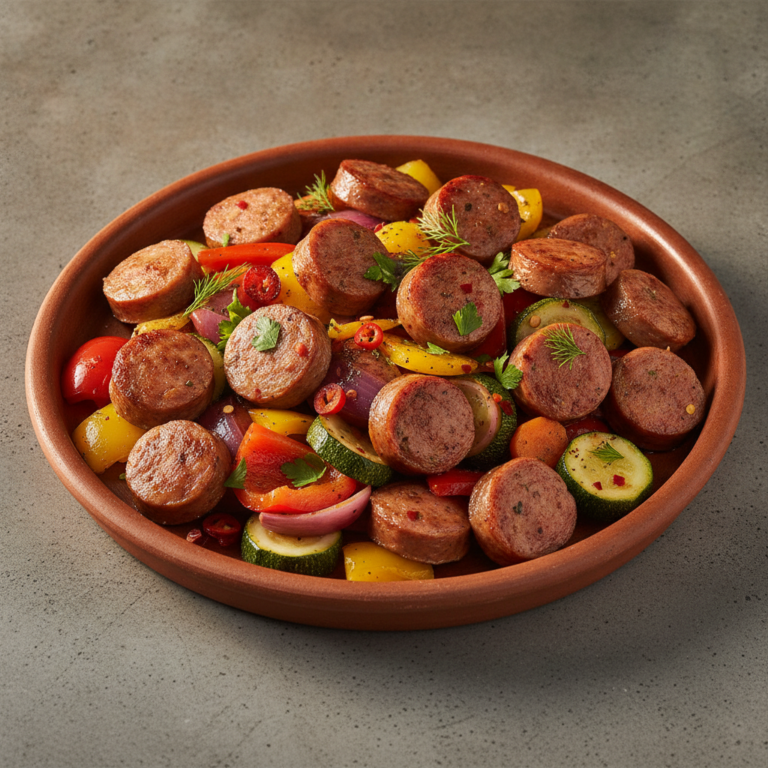 Recette Saucisses Sautées aux Légumes au Cookeo - Plat principal Française - Photo du plat prêt à déguster