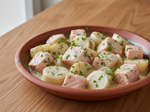 Recette Saumon blanquette aux navets au Cookeo - Plat principal Française - Photo du plat prêt à déguster