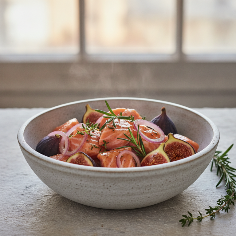 Recette Saumon cocotte aux figues au Cookeo - Plat principal Française - Photo du plat prêt à déguster