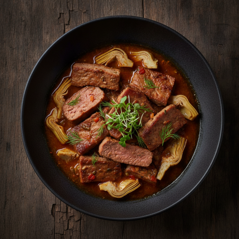 Recette Seitan aux artichauts au Cookeo - Plat principal Française - Photo du plat prêt à déguster