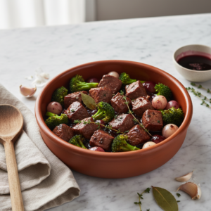Veau au vin rouge aux brocolis – Recette Cookeo