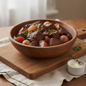 Boeuf au vin rouge aux navets – Recette Cookeo