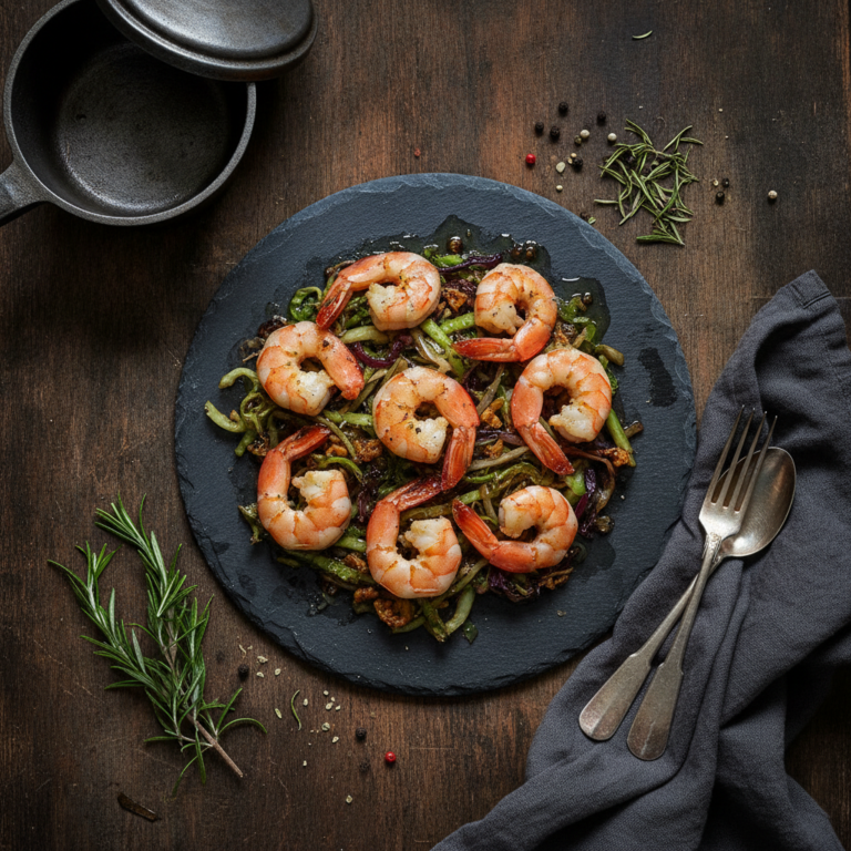 Recette Crevettes confites aux choux au Cookeo - Plat principal Française - Photo du plat prêt à déguster