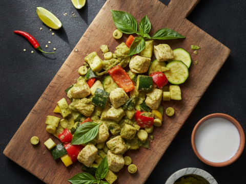Recette Curry vert thaï au Cookeo - Plat principal Thaïlandaise - Photo du plat prêt à déguster