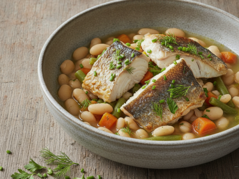 Recette Dorade aux haricots au Cookeo - Plat principal Française - Photo du plat prêt à déguster