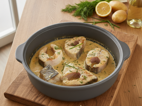 Recette Merlu à la crème au Cookeo - Plat principal Française - Photo du plat prêt à déguster