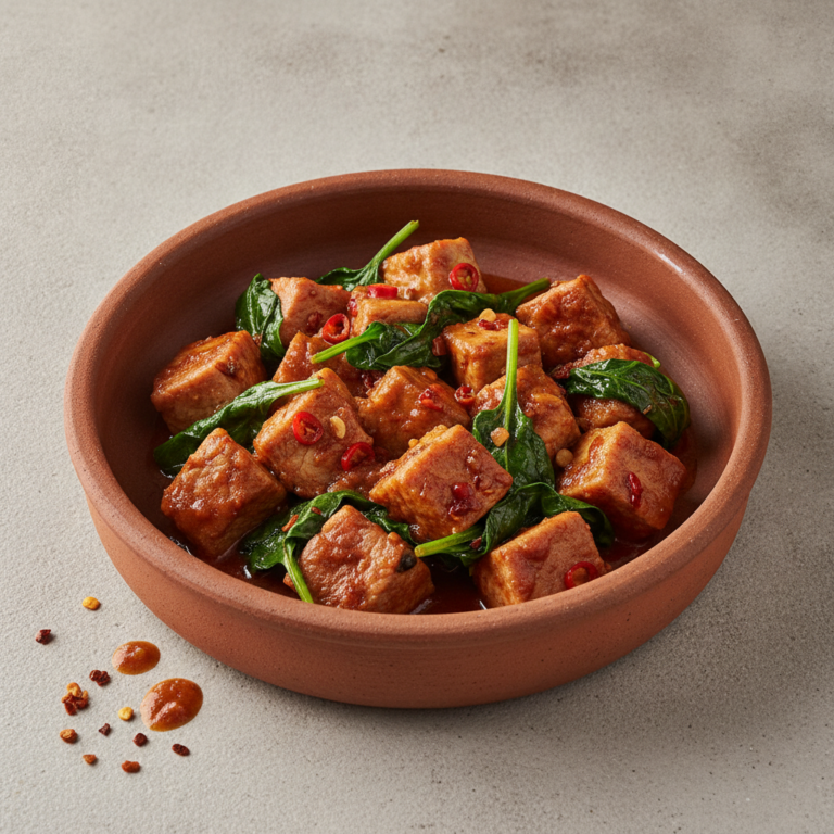 Recette Porc arrabiata aux épinards au Cookeo - Plat principal Italienne - Photo du plat prêt à déguster