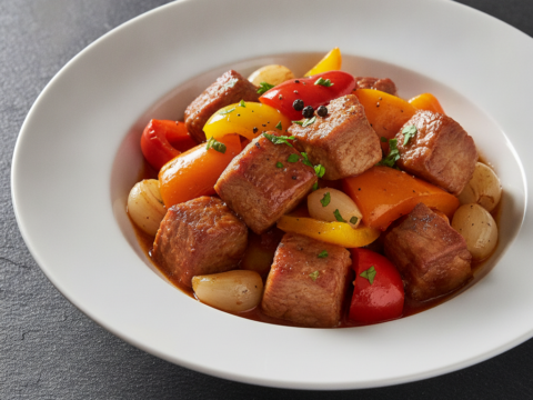 Recette Porc aux poivrons au Cookeo - Plat principal Française - Photo du plat prêt à déguster
