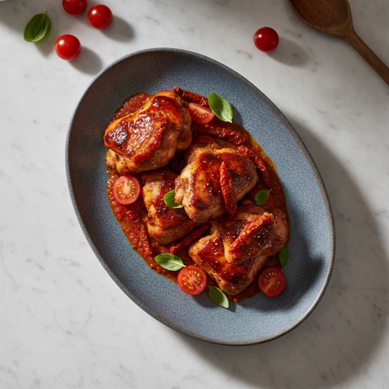 Recette Poulet laqué aux tomates au Cookeo - Plat principal Asiatique - Photo du plat prêt à déguster