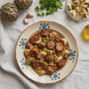 Saucisses aux artichauts – Recette Cookeo