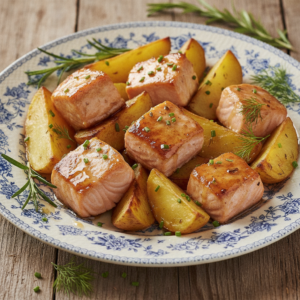Saumon au miel aux pommes de terre – Recette Cookeo