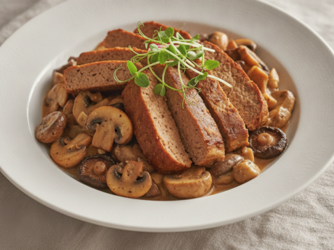 Recette Seitan sauce champignons au Cookeo - Plat principal Française - Photo du plat prêt à déguster