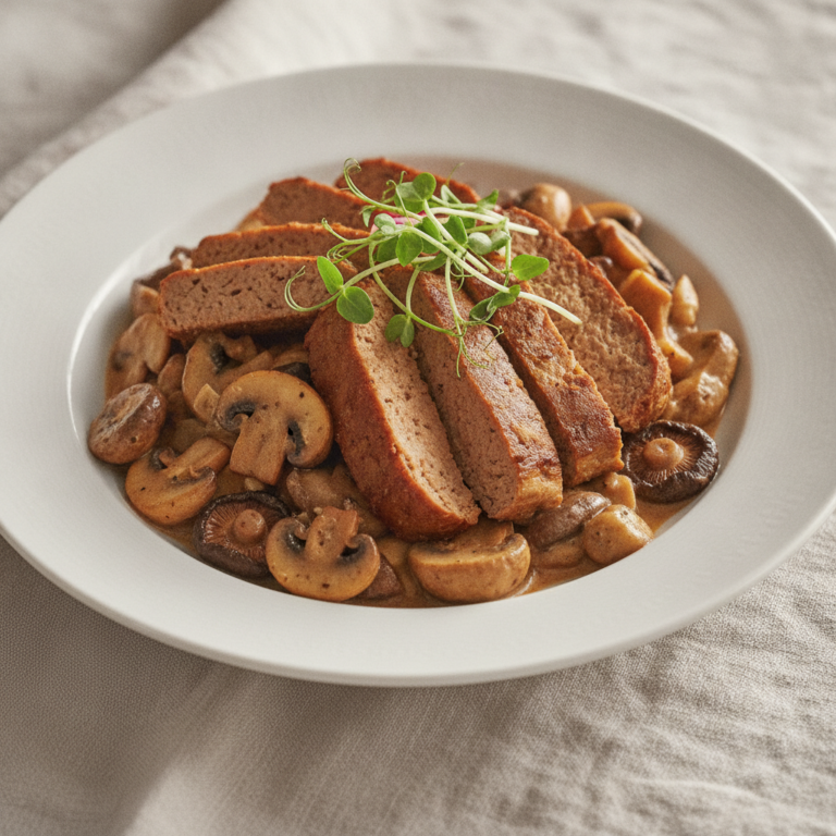 Recette Seitan sauce champignons au Cookeo - Plat principal Française - Photo du plat prêt à déguster