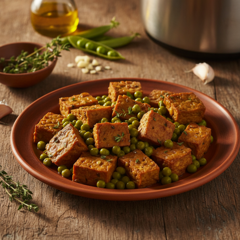 Recette Tempeh aux petits pois au Cookeo - Plat principal Indonésienne - Photo du plat prêt à déguster