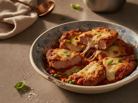 Recette Veau Parmigiana aux Petits Pois au Cookeo - Plat principal Française - Photo du plat prêt à déguster