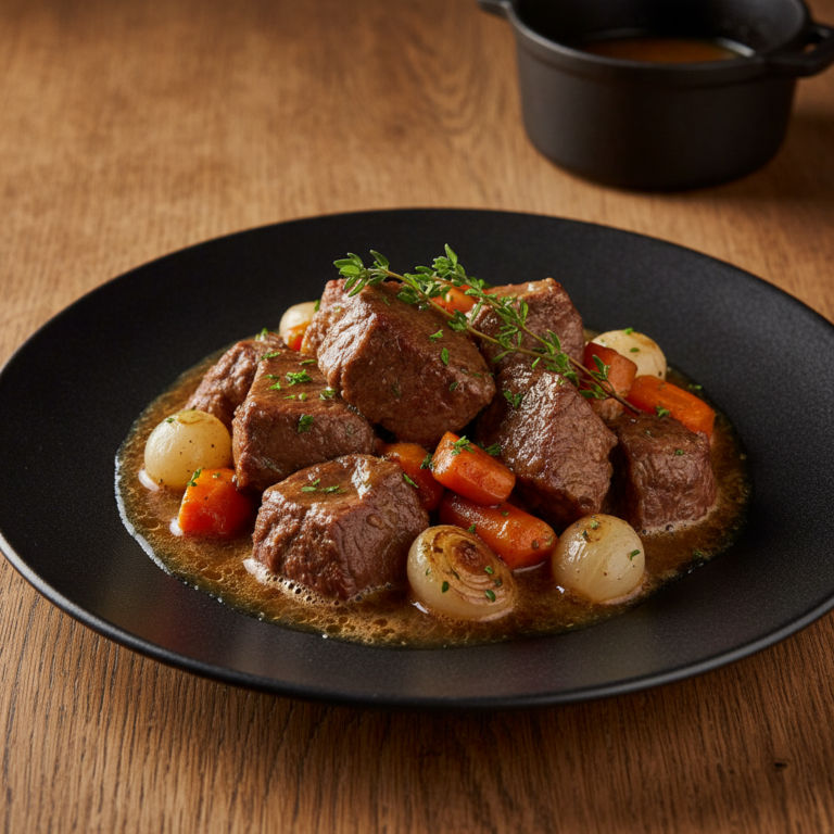Recette Boeuf à la bière au Cookeo - Plat principal Française - Photo du plat prêt à déguster