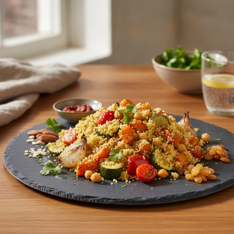 Recette Couscous Végétarien au Cookeo - Plat principal Méditerranéenne - Photo du plat prêt à déguster