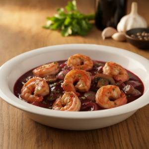 Crevettes au vin rouge – Recette Cookeo