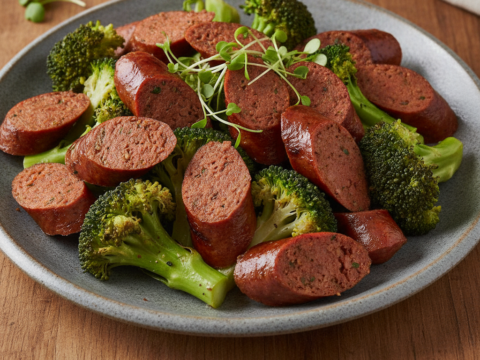 Recette Merguez aux brocolis au Cookeo - Plat principal Française - Photo du plat prêt à déguster