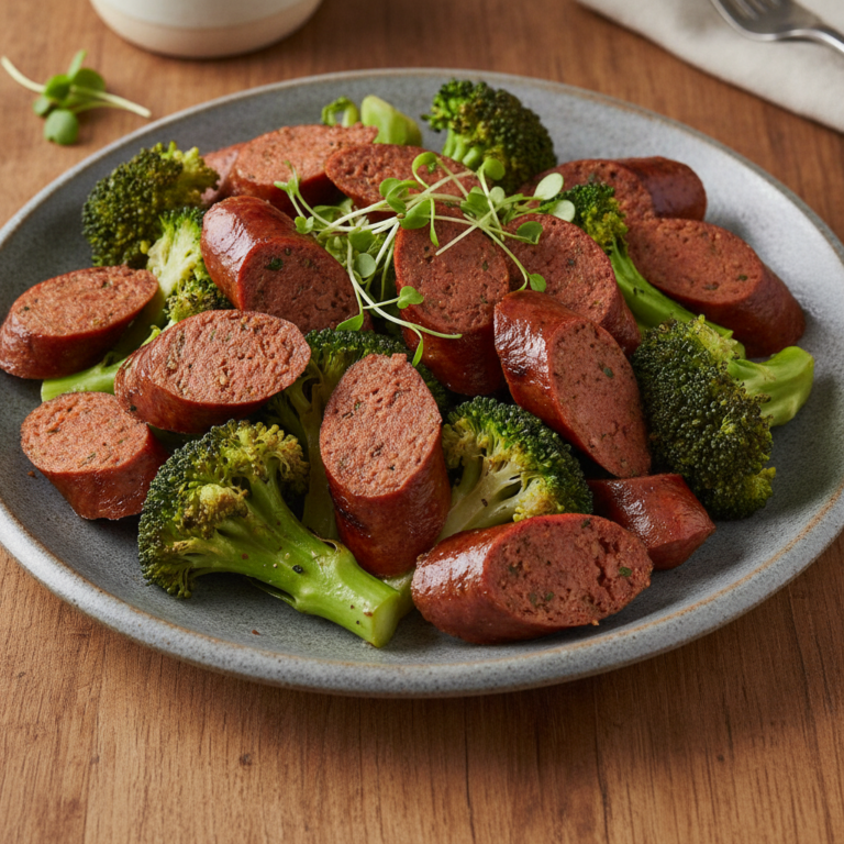 Recette Merguez aux brocolis au Cookeo - Plat principal Française - Photo du plat prêt à déguster