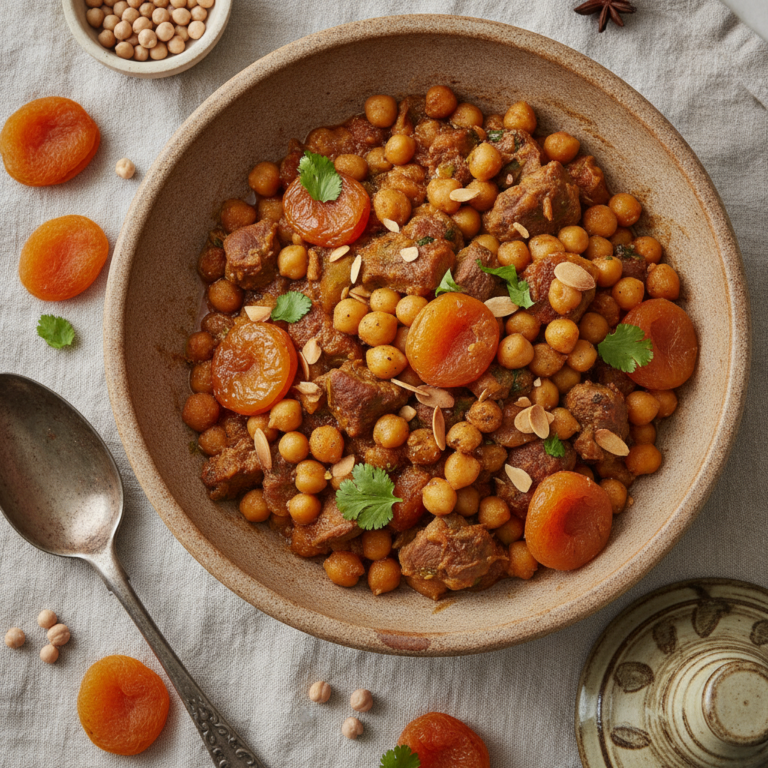 Recette Pois chiches aux abricots au Cookeo - Plat principal Méditerranéenne - Photo du plat prêt à déguster