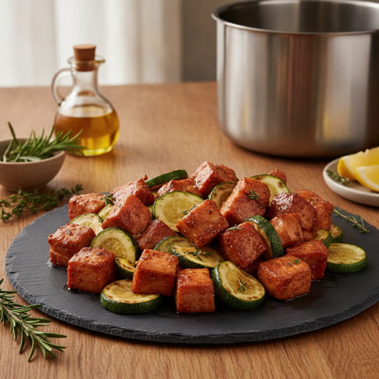 Recette Porc mariné aux courgettes au Cookeo - Plat principal Française - Photo du plat prêt à déguster