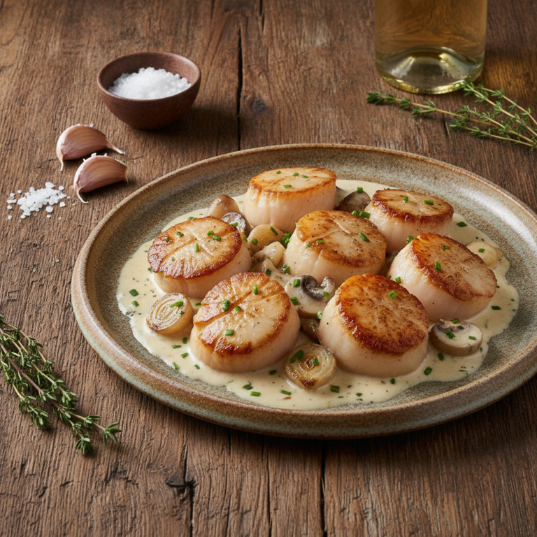Recette Saint-Jacques à la crème au Cookeo - Plat principal Française - Photo du plat prêt à déguster