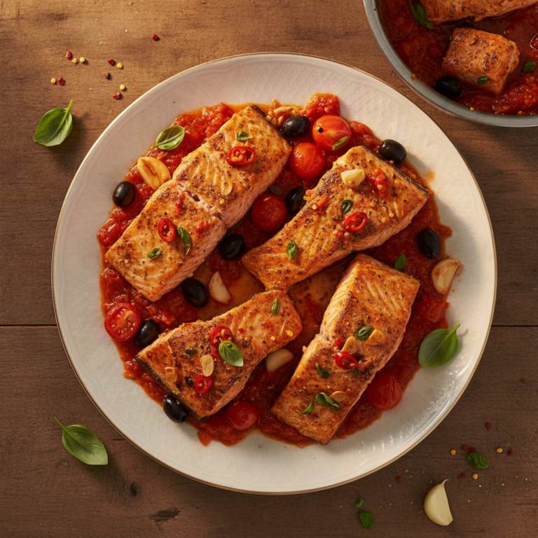 Recette Saumon Arrabiata au Cookeo - Plat principal Italienne - Photo du plat prêt à déguster